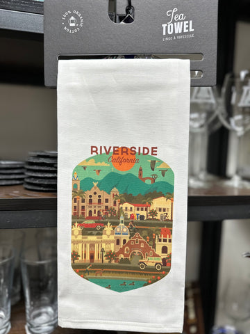 Riverside, California - Geometric Tea Towel