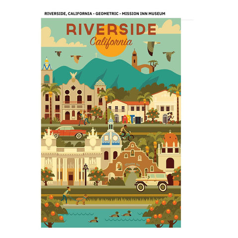 Riverside, California - Geometric Magnet, Badge