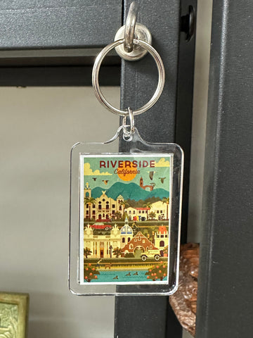 Riverside, California - Geometric Keychain