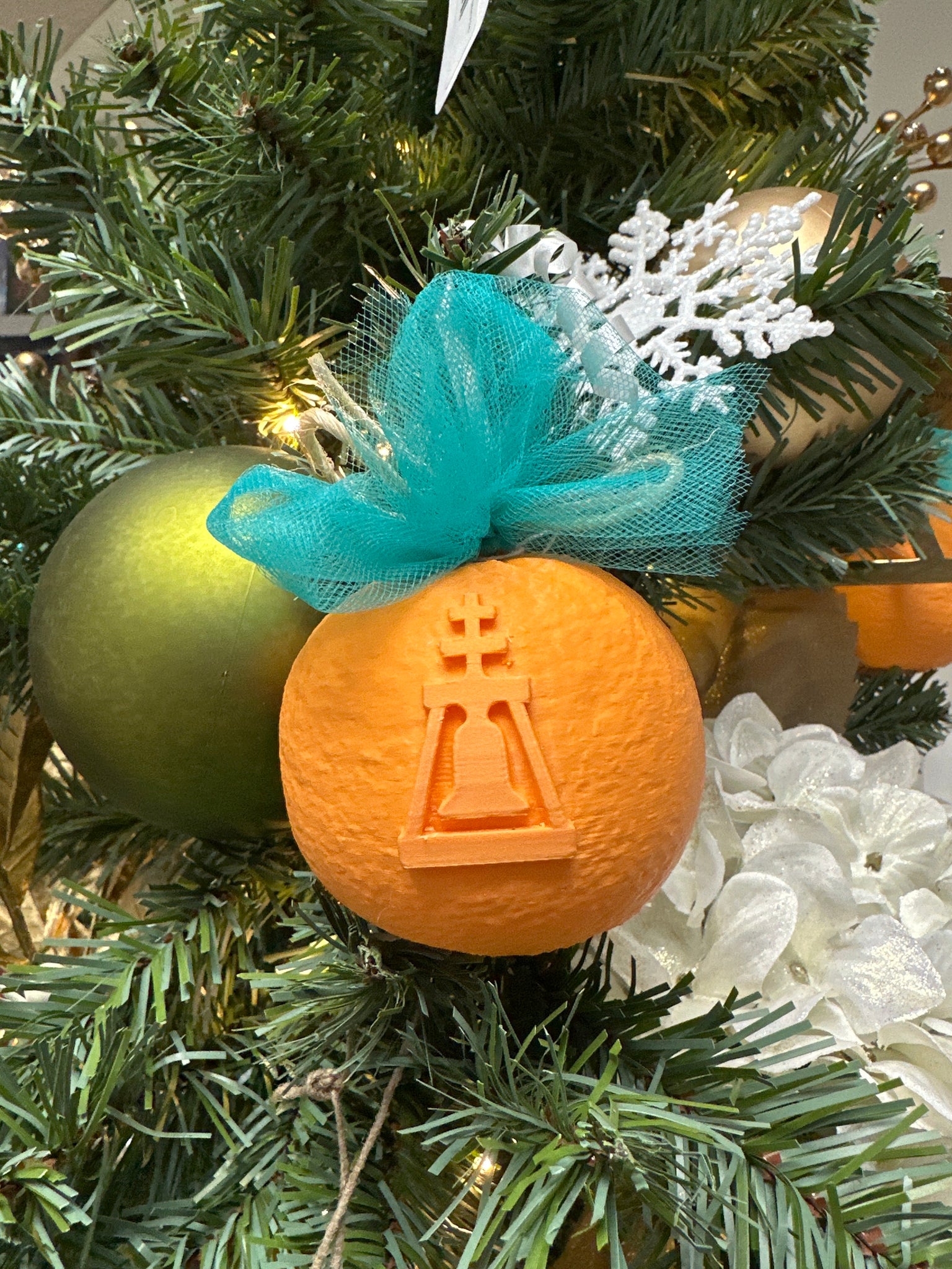 3D Print Orange Raincross Ornament