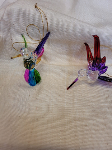 Hummingbird. hand-blown glass.