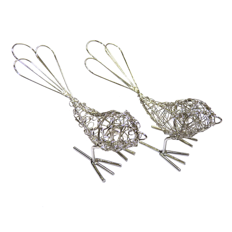 Mini Silver Wrapped Wire Bird